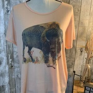 Bison shirt with bedazzling. NWT